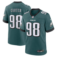 Philadelphia Eagles Jalen Carter Nike Midnight Green Team Game Jersey