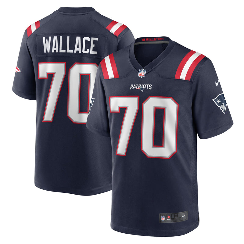 New England Patriots Caedan Wallace Nike Navy Game Jersey