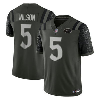 New York Jets Garrett Wilson Nike Gotham Green 2025 Rivalries Collection Stitched Limited Jersey