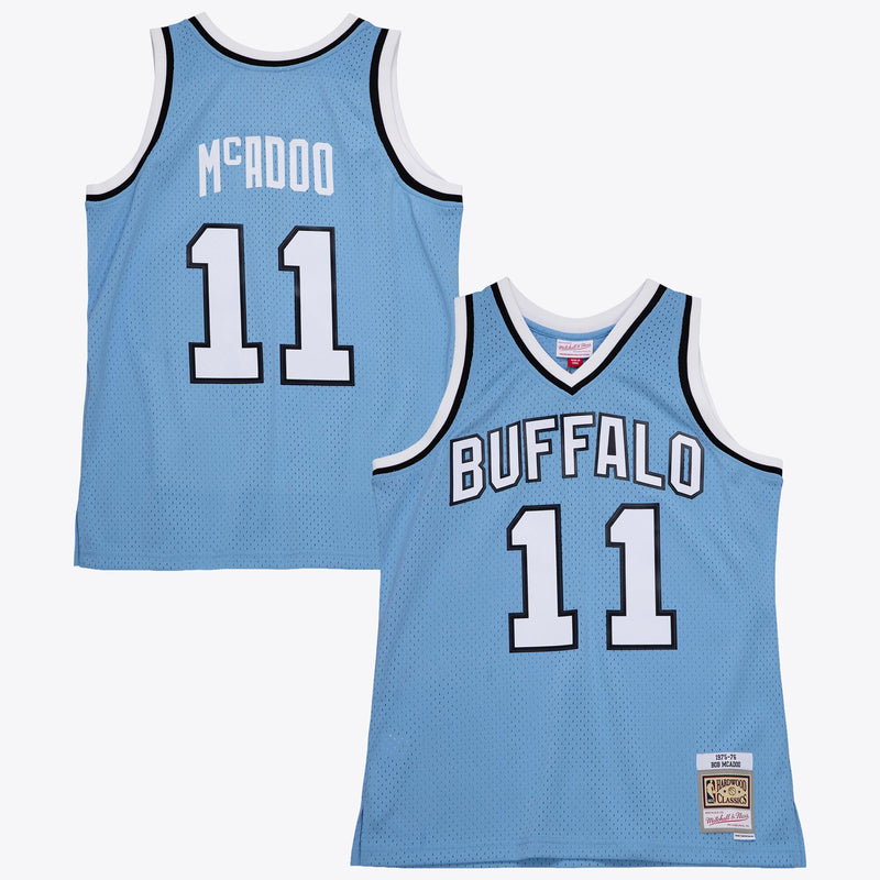 Buffalo Braves Mitchell & Ness Bob McAdoo 1975 Dark Authentic Jersey - Columbia Blue