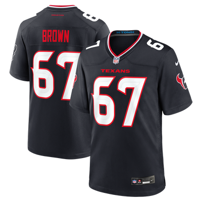 Houston Texans Evan Brown Nike Navy Team Game Jersey