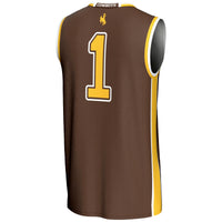 #1 Wyoming Cowboys GameDay Greats Lightweight Basketball Jersey - Brown