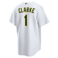 Athletics Denzel Clarke Nike White Home Replica Jersey