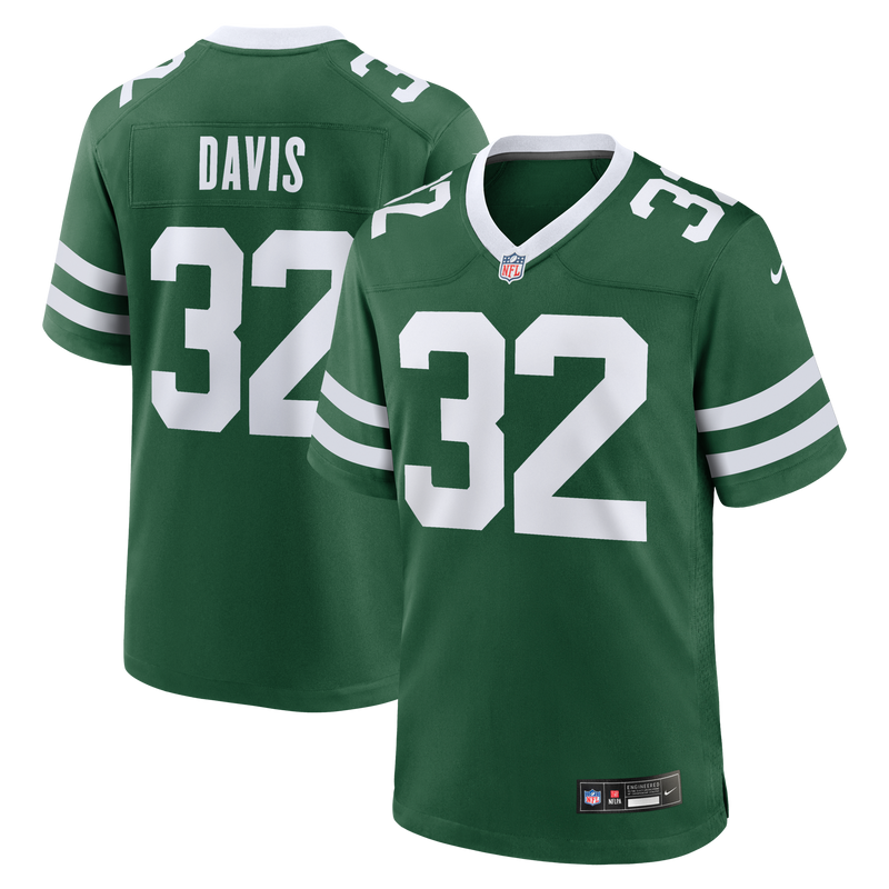 New York Jets Isaiah Davis Nike Legacy Green Team Game Jersey
