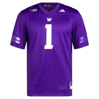 #1 Washington Huskies adidas Premier Football Jersey - Purple
