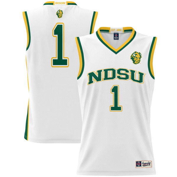 #1 NDSU Bison GameDay Greats Lightweight Basketball Jersey - White
