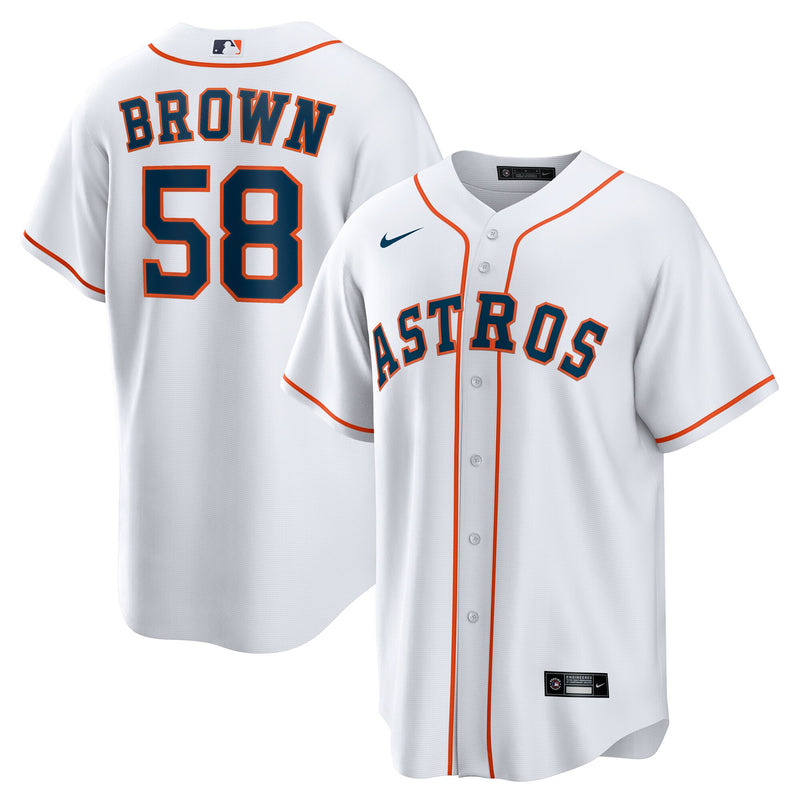 Houston Astros Hunter Brown Nike White Home Replica Jersey