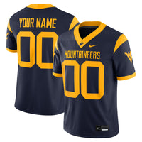 West Virginia Mountaineers Nike Custom Football Game Jersey - Navy