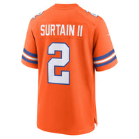 Denver Broncos Patrick Surtain II Nike Orange Mile High Collection 1977 Throwback Player Game Jersey
