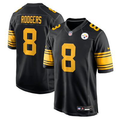 Pittsburgh Steelers Aaron Rodgers Nike Black Alternate Game Jersey