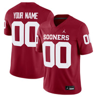 Oklahoma Sooners Jordan Brand Custom Football Game Jersey - Crimson