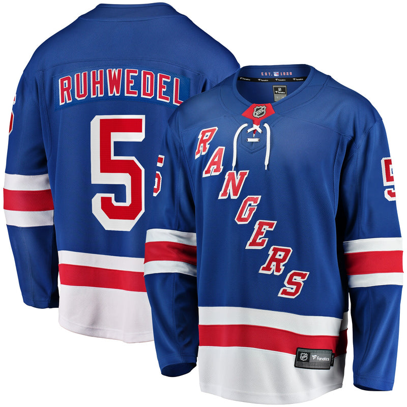 New York Rangers Chad Ruhwedel Fanatics Blue Home Premier Breakaway Player Jersey