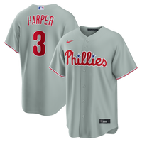Philadelphia Phillies Bryce Harper Nike Gray Road Replica Jersey