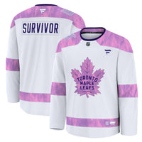 Toronto Maple Leafs Fanatics White Hockey Fights Cancer Survivor Practice Jersey