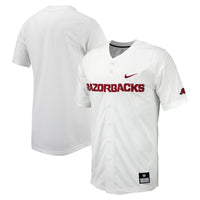 Nike White Arkansas Razorbacks Replica Full-Button Baseball Jersey