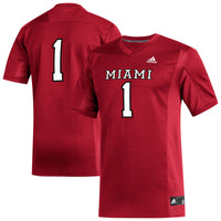 #1 Miami University RedHawks adidas Replica Football Jersey - Red