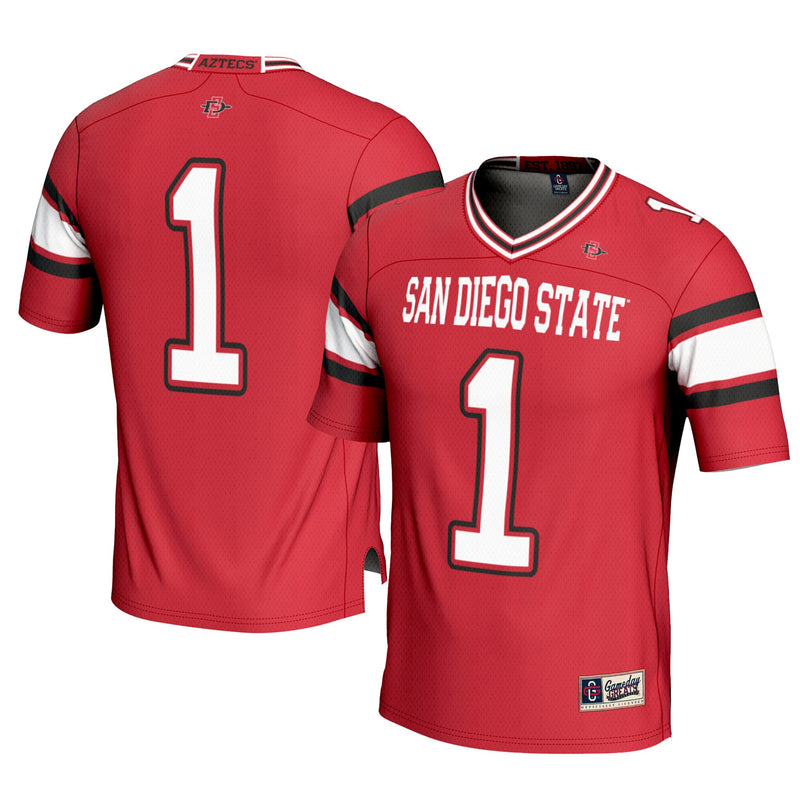 #1 San Diego State Aztecs GameDay Greats Football Jersey - Cardinal