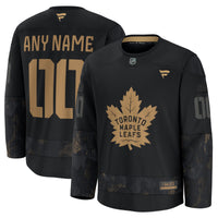 Toronto Maple Leafs Fanatics Black 2024 Military Appreciation Custom Practice Jersey