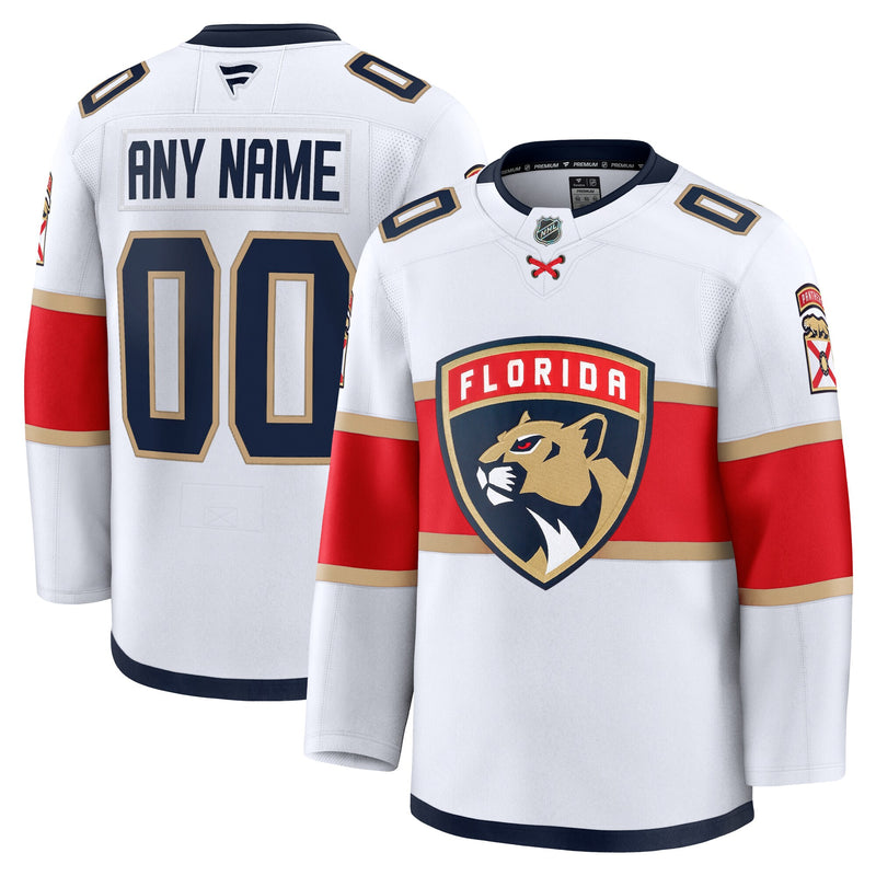 Florida Panthers Fanatics White Away Premium Custom Jersey