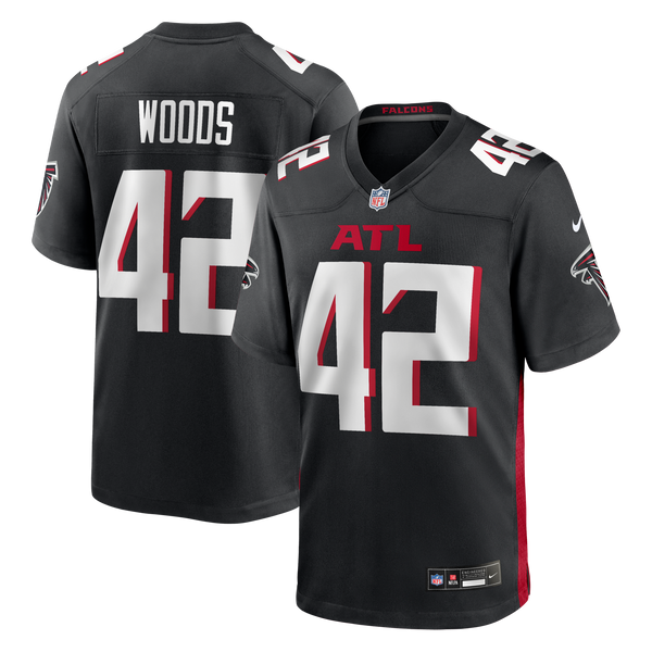 Atlanta Falcons Josh Woods Nike Black Team Game Jersey