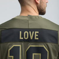 Green Bay Packers Jordan Love Nike Olive 2025 Salute to Service Limited Jersey