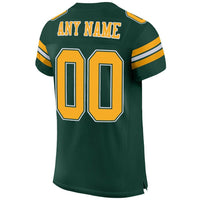 Custom Green Gold-White Mesh Authentic Football Jersey