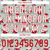 Custom Green Red-White Christmas 3D Authentic Baseball Jersey