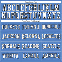 Custom Light Blue White-Black Authentic Throwback Basketball Jersey