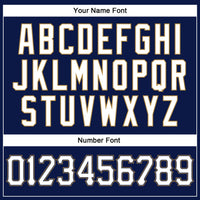Custom Navy White Pinstripe White-Old Gold Authentic Baseball Jersey
