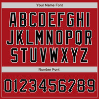 Custom Red Black-White Authentic Baseball Jersey