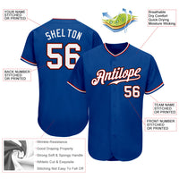 Custom Royal White-Red Authentic Baseball Jersey