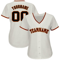 Custom Cream Black Orange-Old Gold Baseball Jersey