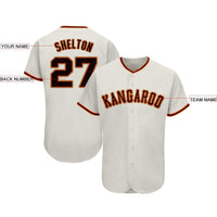 Custom Cream Black Orange-Old Gold Baseball Jersey