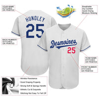 Custom White Royal-Red Authentic Baseball Jersey