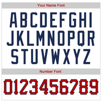 Custom White Navy Pinstripe Red-Navy Authentic Baseball Jersey