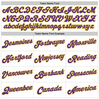 Custom White Purple Pinstripe Purple-Gold Authentic Basketball Jersey